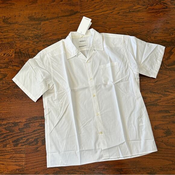 Norse Projects Carsten Short Sleeve Poplin Shirt in White Sz Large NWT - Picture 6 of 12